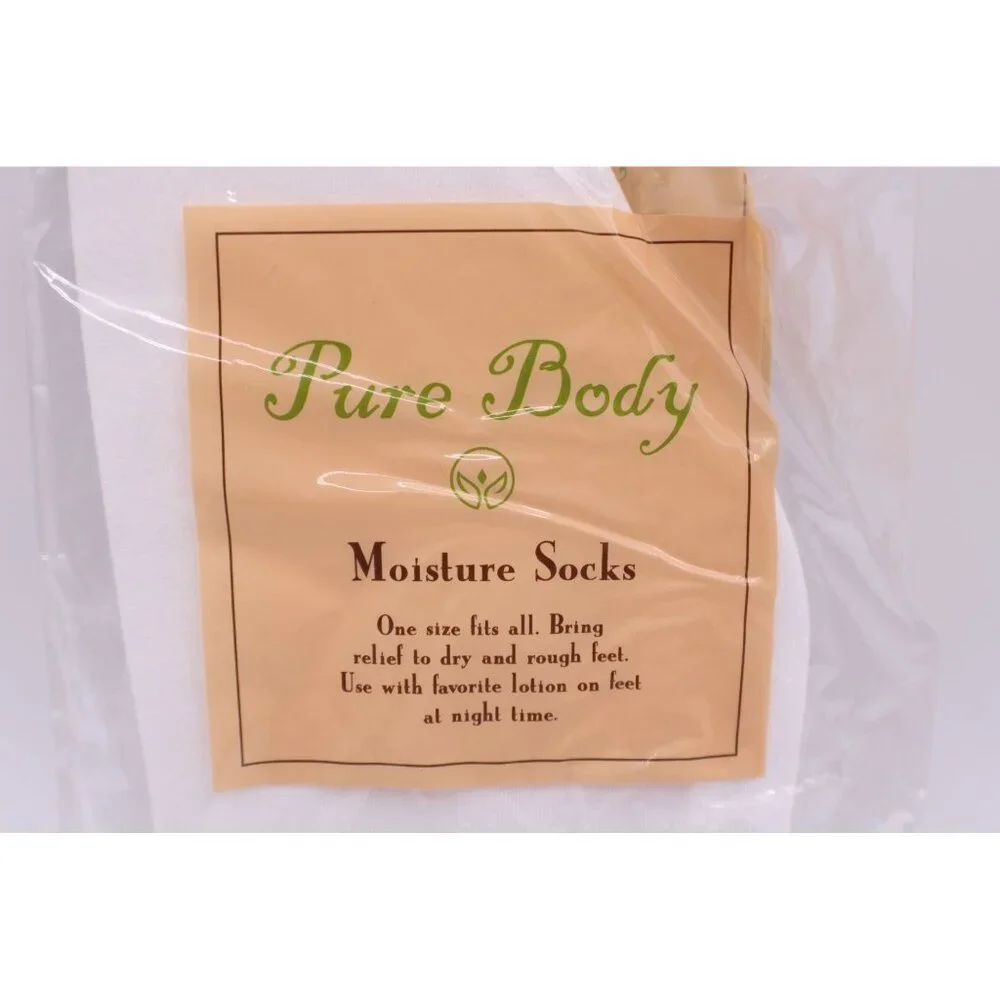 NEW Pure Body Moisture Socks Cotton/Lycra Blend OSFM Rejuvenate Relieve Dry Skin